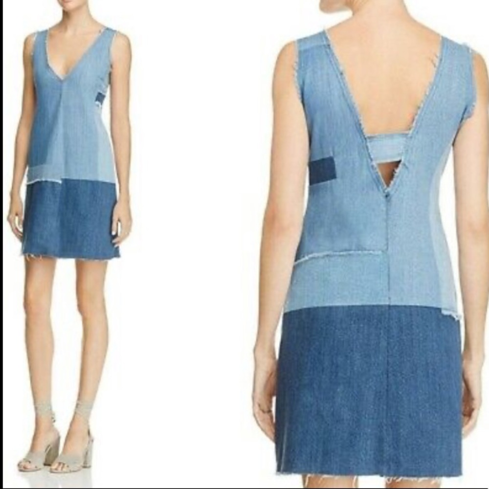 Paige Jeans Patchwork Raw Edge Dress Size Small
